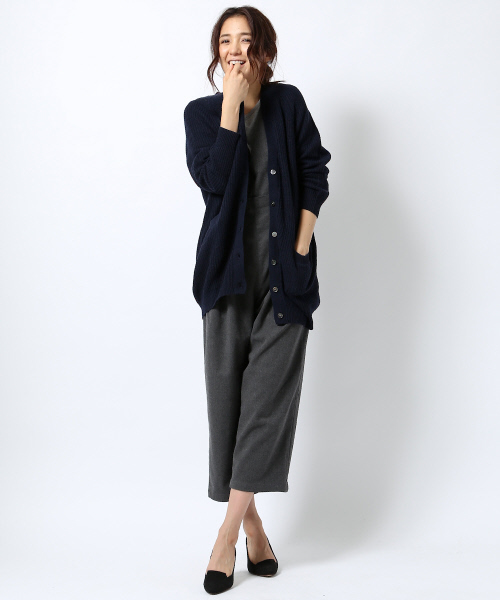 MYSELF ABAHOUSE(マイセルフアバハウス)の「アルパカ混Vカーデ(カーディガン/ボレロ・レディース・ネイビー/グレー・FREE)」の9枚目の写真