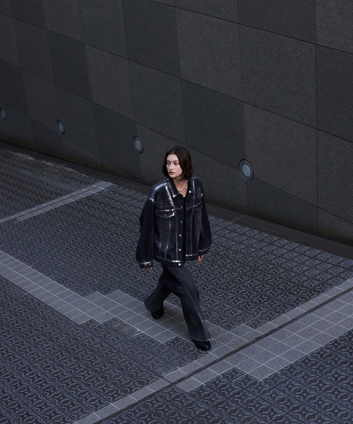 SELLE GLANT（セレグランテ）の「SILVER PAINT DENIM JACKET/シルバーペイントデニムジャケット（デニムジャケット・メンズ・ブラック/インディゴブルー・SMALL/MEDIUM/LARGE）」の14枚目の写真
