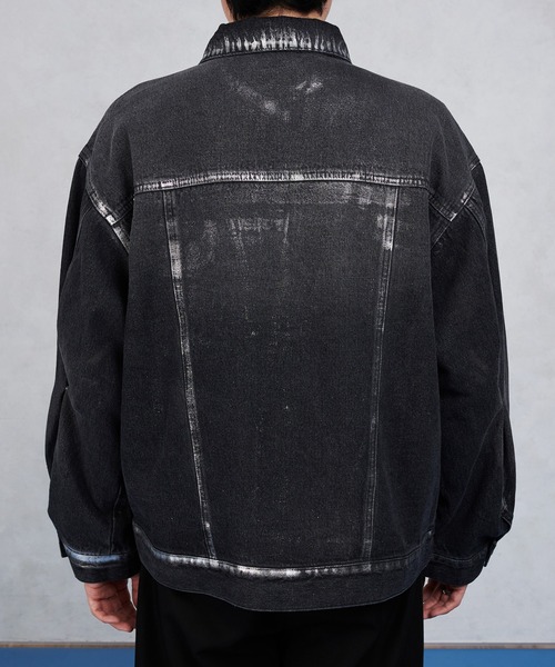 セール】SILVER PAINT DENIM JACKET/シルバーペイントデニムジャケット