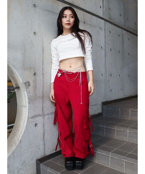 EVRIS（エヴリス）の「ラインストーンロゴコンパクトロンT（Tシャツ/カットソー・レディース・ホワイト/ブラック/レッド・FREE）」の16枚目の写真