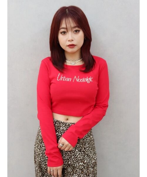 EVRIS（エヴリス）の「ラインストーンロゴコンパクトロンT（Tシャツ/カットソー・レディース・ホワイト/ブラック/レッド・FREE）」の22枚目の写真