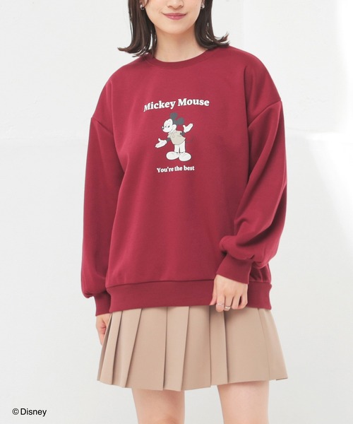 Honeys（ハニーズ）の「【ハニぽか】ディズニー／ゆるトップス（スウェット・レディース・ブラック/ボルドー/ブルー/オフホワイト・S/M/L/LL）」の4枚目の写真