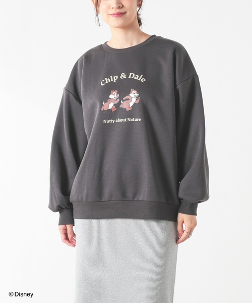 Honeys（ハニーズ）の「【ハニぽか】ディズニー／ゆるトップス（スウェット・レディース・ブラック/ボルドー/ブルー/オフホワイト・S/M/L/LL）」の2枚目の写真