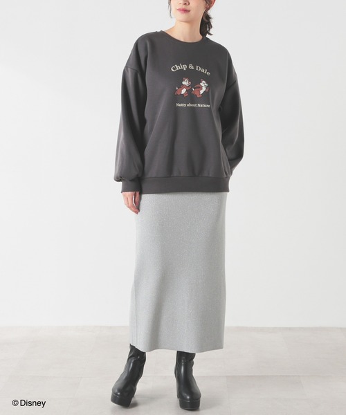 Honeys（ハニーズ）の「【ハニぽか】ディズニー／ゆるトップス（スウェット・レディース・ブラック/ボルドー/ブルー/オフホワイト・S/M/L/LL）」の13枚目の写真