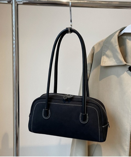 セール】Y2K スエード調 横長 ボストンバッグ 【500mlペットボトル収納