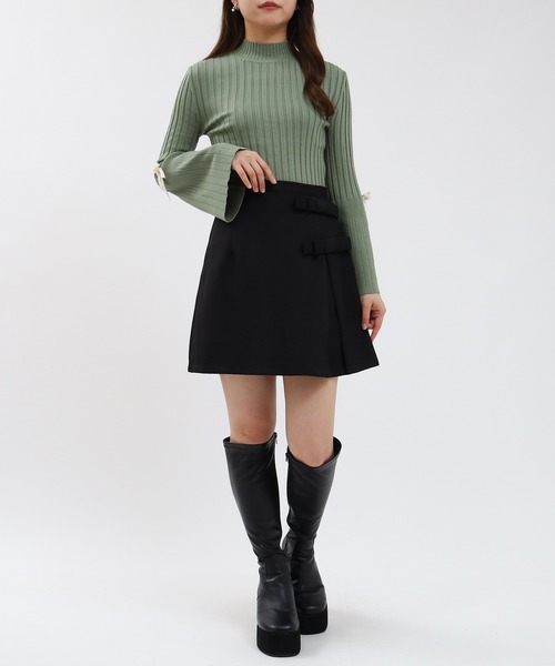 ASTORIA ODIER（アストリアオディール）の「リボンディテールチュール使いスカパン（その他パンツ・レディース・ブラック/チャコールグレー・SMALL/MEDIUM）」の11枚目の写真