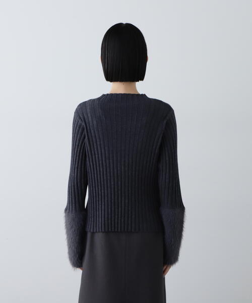 N.（N. Natural Beauty Basic）（エヌエヌナチュラルビューティーベーシック）の「◆フェザーヤーンカフスリブニット（ニット/セーター・レディース・ベージュ/グレー/チャコールグレー・MEDIUM）」の20枚目の写真