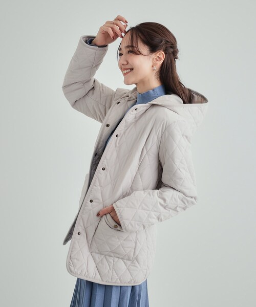 SHOO・LA・RUE（シューラルー）の「【高レビュー/フード取り外し可】大人カジュアルなキルトジャケット（その他アウター・レディース・ブラック/ブラウン系/ベージュ・01/02/03/04）」の6枚目の写真