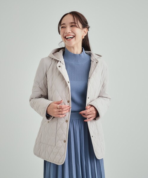 SHOO・LA・RUE（シューラルー）の「【高レビュー/フード取り外し可】大人カジュアルなキルトジャケット（その他アウター・レディース・ブラック/ブラウン系/ベージュ・01/02/03/04）」の7枚目の写真