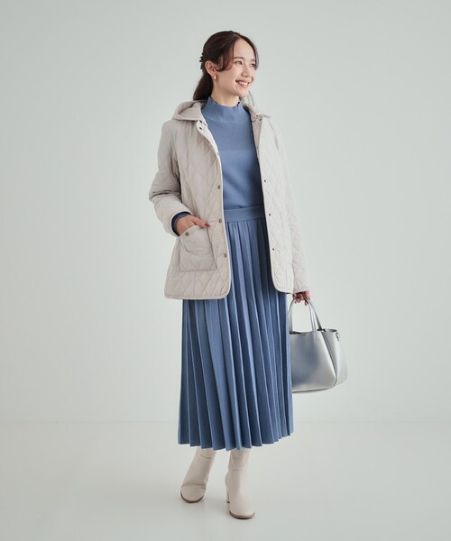 SHOO・LA・RUE（シューラルー）の「【高レビュー/フード取り外し可】大人カジュアルなキルトジャケット（その他アウター・レディース・ブラック/ブラウン系/ベージュ・01/02/03/04）」の9枚目の写真