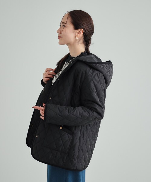 SHOO・LA・RUE（シューラルー）の「【高レビュー/フード取り外し可】大人カジュアルなキルトジャケット（その他アウター・レディース・ブラック/ブラウン系/ベージュ・01/02/03/04）」の14枚目の写真