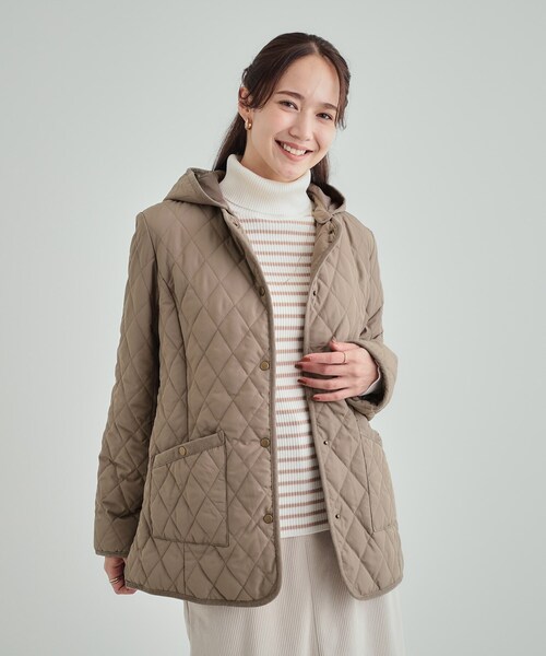 SHOO・LA・RUE（シューラルー）の「【高レビュー/フード取り外し可】大人カジュアルなキルトジャケット（その他アウター・レディース・ブラック/ブラウン系/ベージュ・01/02/03/04）」の19枚目の写真