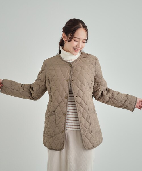 SHOO・LA・RUE（シューラルー）の「【高レビュー/フード取り外し可】大人カジュアルなキルトジャケット（その他アウター・レディース・ブラック/ブラウン系/ベージュ・01/02/03/04）」の22枚目の写真