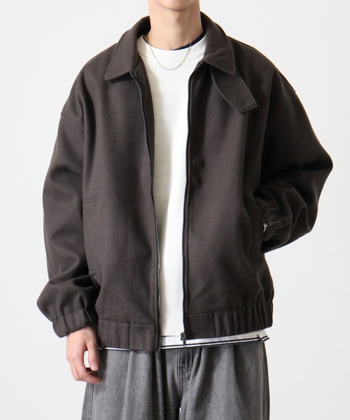 FUNALIVE(ファンアライブ)の「wool-like harrington jacket / ウールライク ハリントンジャケット unisex(ブルゾン・メンズ・ブラック/アイボリー/チャコール/ブラウン/グレー・M/L)」の4枚目の写真