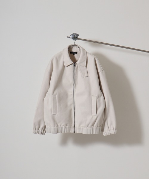 FUNALIVE(ファンアライブ)の「wool-like harrington jacket / ウールライク ハリントンジャケット unisex(ブルゾン・メンズ・ブラック/アイボリー/チャコール/ブラウン/グレー・M/L)」の2枚目の写真