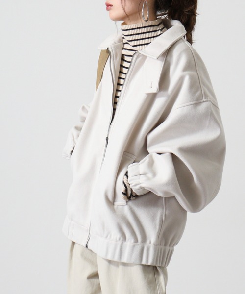 FUNALIVE(ファンアライブ)の「wool-like harrington jacket / ウールライク ハリントンジャケット unisex(ブルゾン・メンズ・ブラック/アイボリー/チャコール/ブラウン/グレー・M/L)」の17枚目の写真
