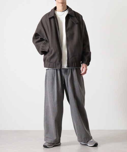 セール】wool-like harrington jacket / ウールライク ハリントン