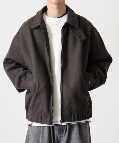 FUNALIVE(ファンアライブ)の「wool-like harrington jacket / ウールライク ハリントンジャケット unisex(ブルゾン・メンズ・ブラック/アイボリー/チャコール/ブラウン/グレー・M/L)」の22枚目の写真