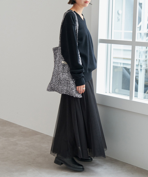 Spick & Span（スピックアンドスパン）の「《WEB限定追加》 Uhr / ウーア Spangle Tote Bag（トートバッグ・レディース・ブラック/シルバー・FREE）」の13枚目の写真