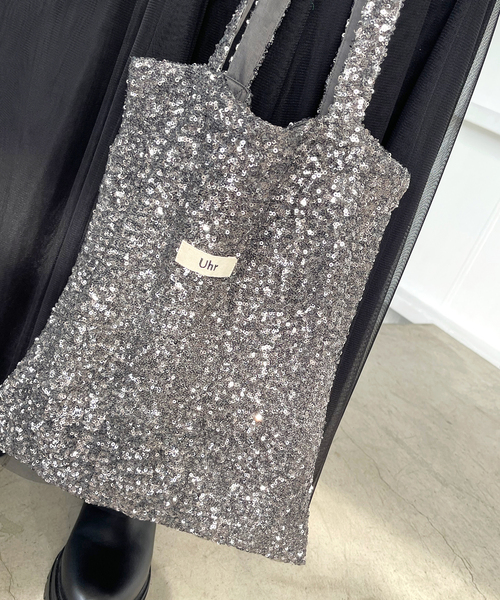 Spick & Span（スピックアンドスパン）の「《WEB限定追加》 Uhr / ウーア Spangle Tote Bag（トートバッグ・レディース・ブラック/シルバー・FREE）」の19枚目の写真