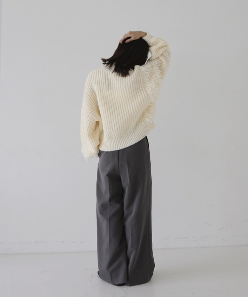 ニット　フリンジ　アンジェリーナ　新品　未使用★お値下げしました feepur ニット セーター 「ハンドウォッシャブル」フリンジ