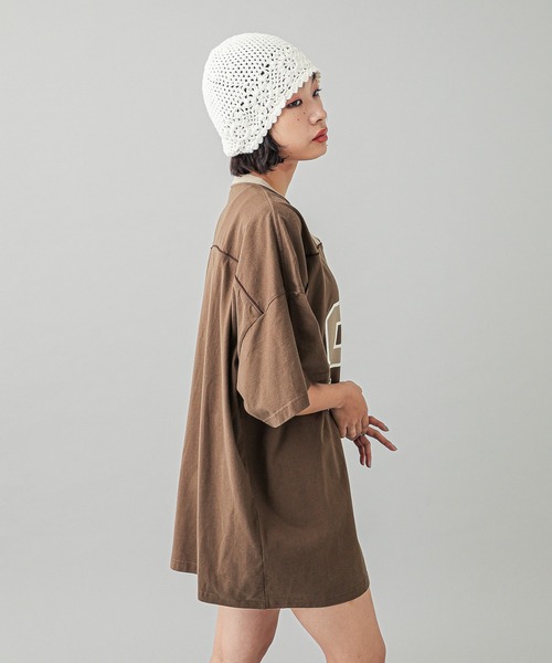 X-girl（エックスガール）の「CROCHET BEANIE（ニットキャップ/ビーニー・レディース・ブラック/ホワイト・ONE SIZE）」の7枚目の写真