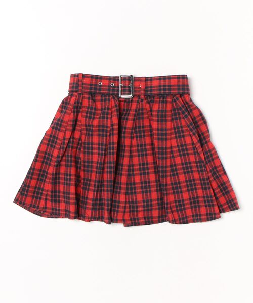 セール】タータンチェック柄ベルト付ミニスカート レディース/イン