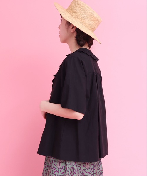 didizizi（ディディジジ）の「ネコカットワークレースフリルBL（シャツ/ブラウス・レディース・チェック/ホワイト/ブラック・FREE）」の7枚目の写真