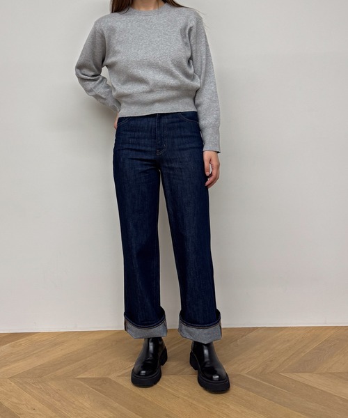 ロールアップハイウエストデニムパンツ（デニムパンツ）｜CANAL JEAN（キャナルジーン）