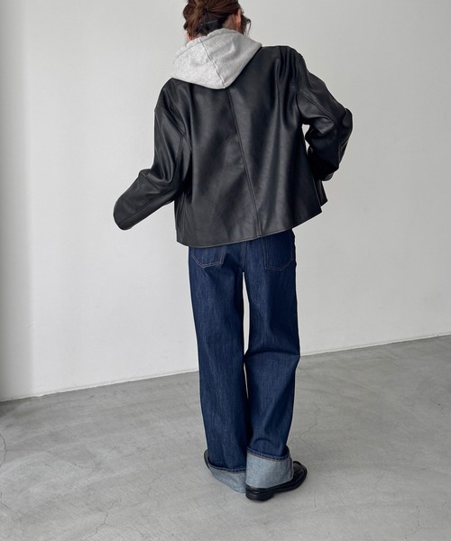 CANAL JEAN（キャナルジーン）の「ロールアップハイウエストデニムパンツ（デニムパンツ・レディース・インディゴブルー/ブラック・マルチサイズ）」の20枚目の写真