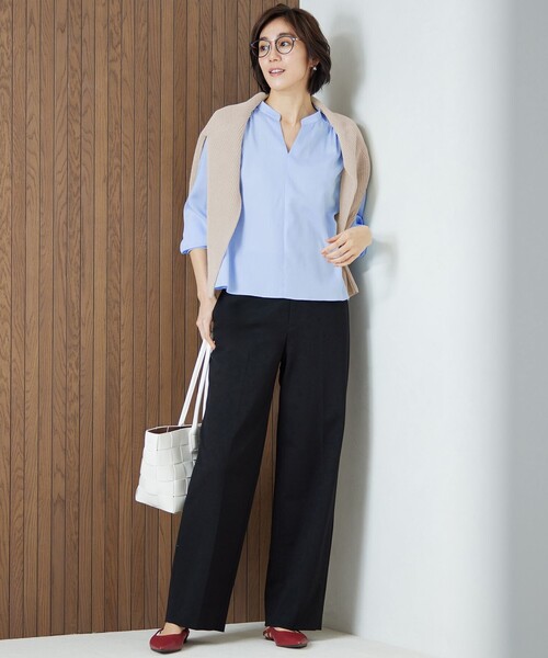 自由区(ジユウク)の「ライトフィールジャージーワイドストレート パンツ(その他パンツ・レディース・ネイビー系/ブラック系/ブルー系/ベージュ系・44/46/48)」の22枚目の写真