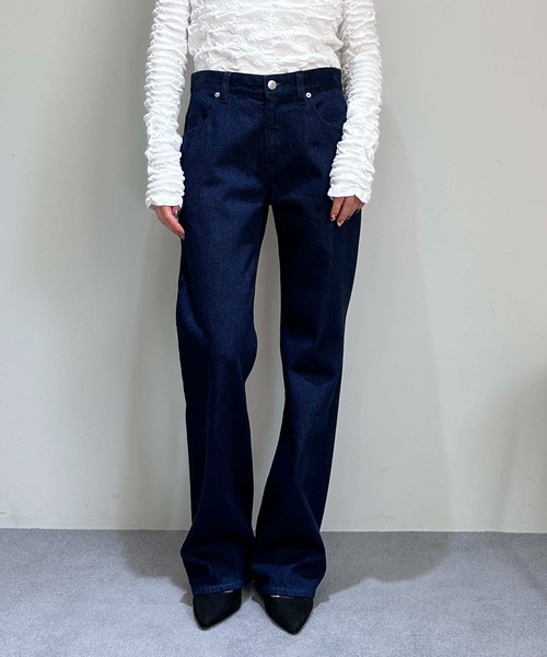 ローライズフレアデニムパンツ（デニムパンツ）｜1chaku.（イッチャク）