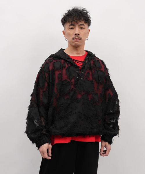 Aphlotus（アプロタス）の「フリンジジャガード レースアップ シアー