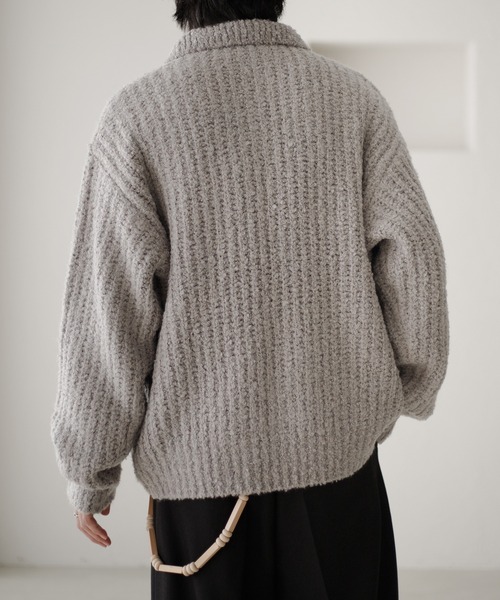 epnok(エプノック)の「スタンドネックニットカーデ(ニット/セーター・メンズ・グレー/ブラック・SMALL/MEDIUM/LARGE)」の6枚目の写真