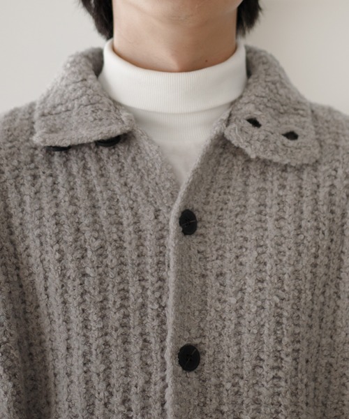 epnok(エプノック)の「スタンドネックニットカーデ(ニット/セーター・メンズ・グレー/ブラック・SMALL/MEDIUM/LARGE)」の16枚目の写真