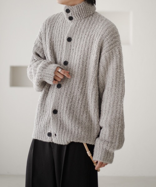 epnok(エプノック)の「スタンドネックニットカーデ(ニット/セーター・メンズ・グレー/ブラック・SMALL/MEDIUM/LARGE)」の13枚目の写真
