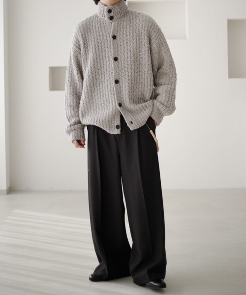 epnok(エプノック)の「スタンドネックニットカーデ(ニット/セーター・メンズ・グレー/ブラック・SMALL/MEDIUM/LARGE)」の14枚目の写真