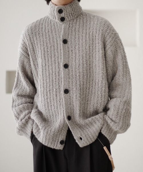 epnok(エプノック)の「スタンドネックニットカーデ(ニット/セーター・メンズ・グレー/ブラック・SMALL/MEDIUM/LARGE)」の12枚目の写真