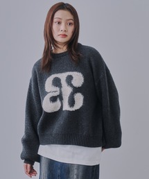 ミックスカラーブークレロゴニット