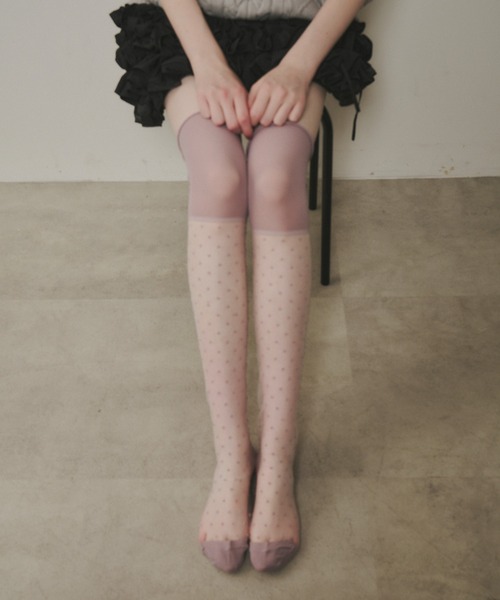 J1U by LA BELLE ETUDE ジユウ バイ ラベルエチュード シアードットハイソックス（ソックス/靴下）｜J1U by LA BELLE ETUDE