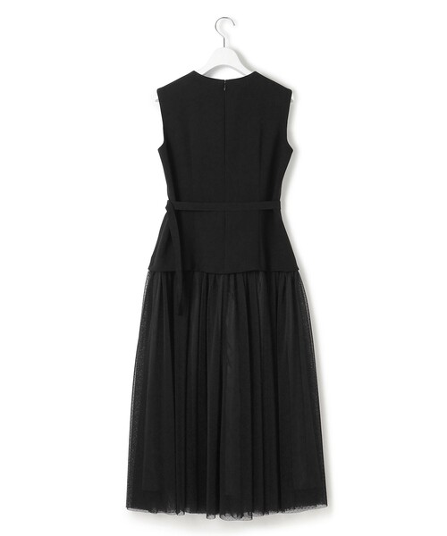 APPLAUDIR】クリアジョーゼット ドットチュールコンビ ドレス（ドレス