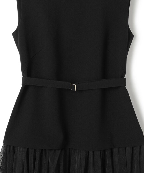 APPLAUDIR】クリアジョーゼット ドットチュールコンビ ドレス（ドレス