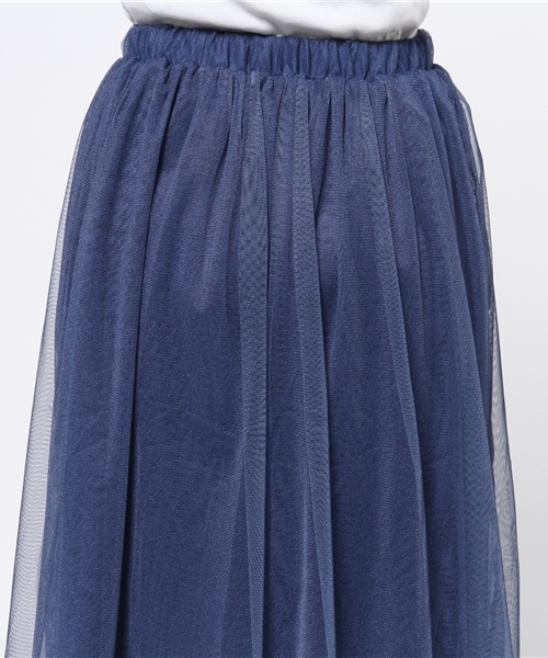 earth music&ecology（アースミュージックアンドエコロジー）の「デニムライクチュールミディスカート（スカート・レディース・インディゴブルー・FREE）」の8枚目の写真