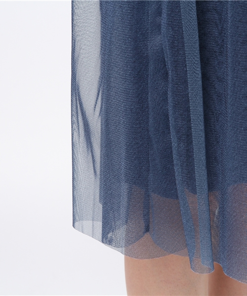 earth music&ecology（アースミュージックアンドエコロジー）の「デニムライクチュールミディスカート（スカート・レディース・インディゴブルー・FREE）」の2枚目の写真