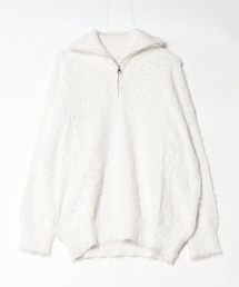 Clum（クルム）の「half zip mohair like over size knit / ハーフジップモヘアライクオーバーサイズニット（スウェット）」