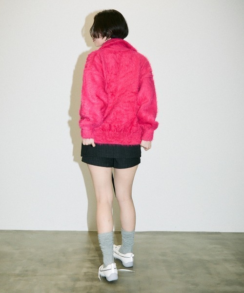 Clum(クルム)の「half zip mohair like over size knit / ハーフジップモヘアライクオーバーサイズニット(スウェット・レディース・ピンク/ホワイト/ブラック・SMALL/MEDIUM)」の22枚目の写真