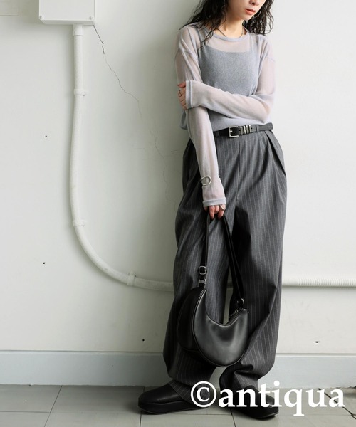 antiqua（アンティカ）の「シアーグリッタートップス（Tシャツ/カットソー・レディース・ライトグレー/グリーン系その他/ベージュ・R/P）」の20枚目の写真