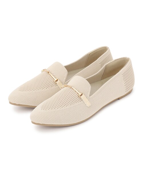 SHOO・LA・RUE(シューラルー)の「【洗える】ニットポインテッドローファー(その他シューズ・レディース・ブラック/アイボリー・35/45/25)」の1枚目の写真