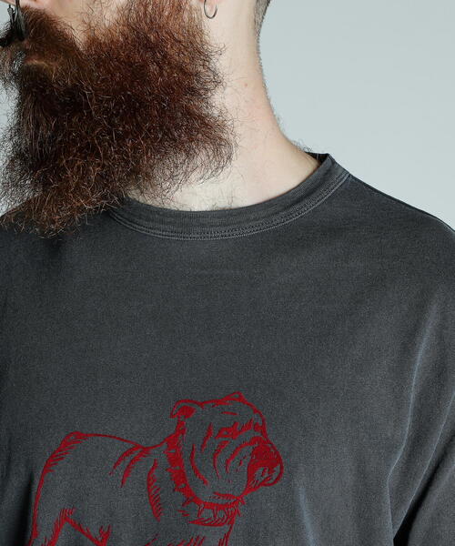 Schott/ショット/PIGMENT T-SHIRT FLOCKY BULLDOG/ピグメント Tシャツ
