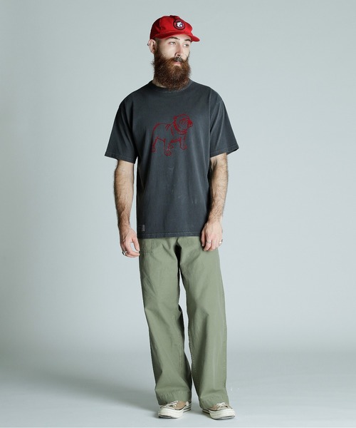 Schott(ショット)の「Schott/ショット/PIGMENT T-SHIRT FLOCKY BULLDOG/ピグメント Tシャツ フロッキーブルドッグ(Tシャツ/カットソー・メンズ・ホワイト/ブラック/ベージュ・XL/L/M/2XL)」の13枚目の写真